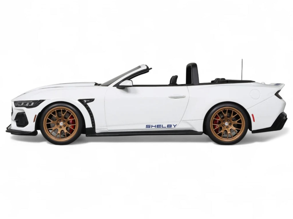 2025 Shelby Mustang Supersnake Convertible White with Blue Stripes 1/18 Model Car by GT Spirit - image 4