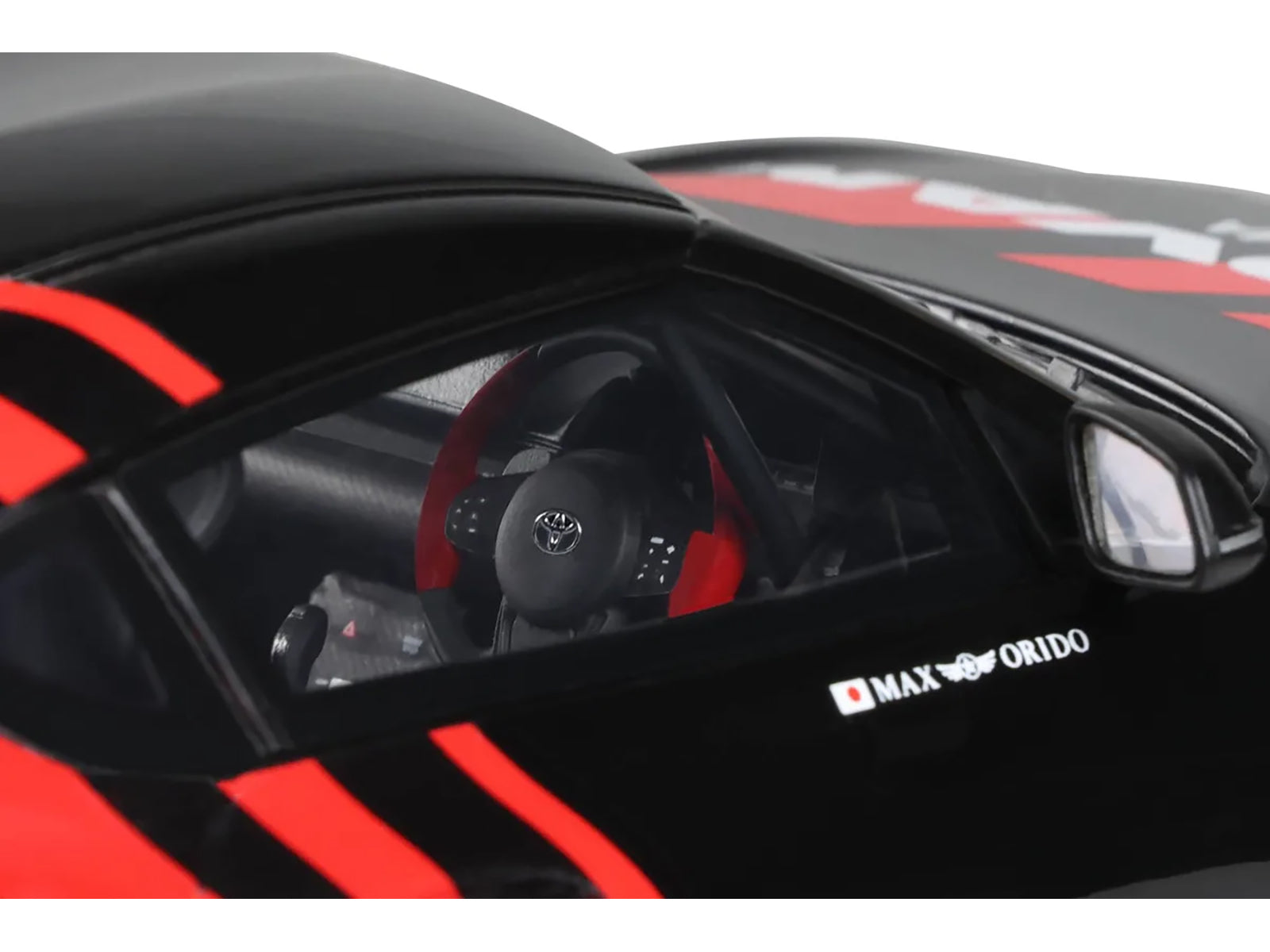2020 Toyota Supra GR RHD (Right Hand Drive) "Advan" Black and Red 1/18 Model Car by GT Spirit - image 3