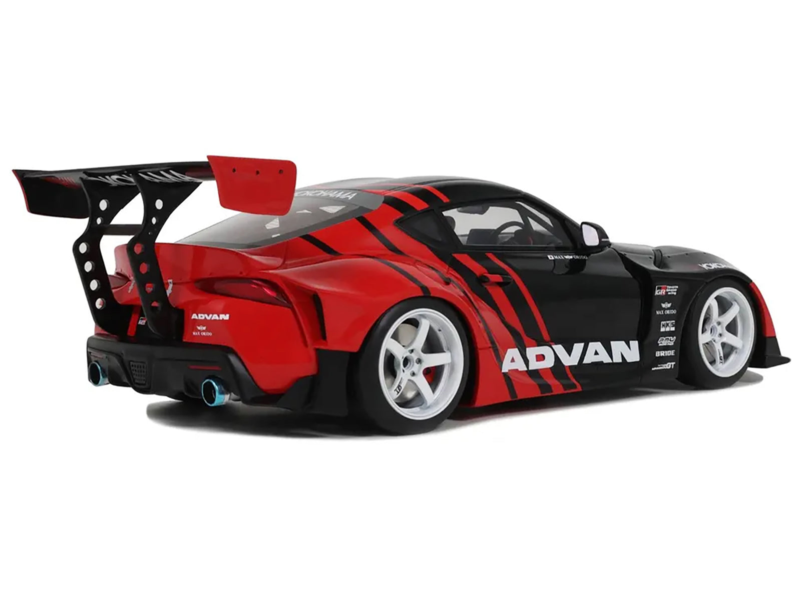 2020 Toyota Supra GR RHD (Right Hand Drive) "Advan" Black and Red 1/18 Model Car by GT Spirit - image 5