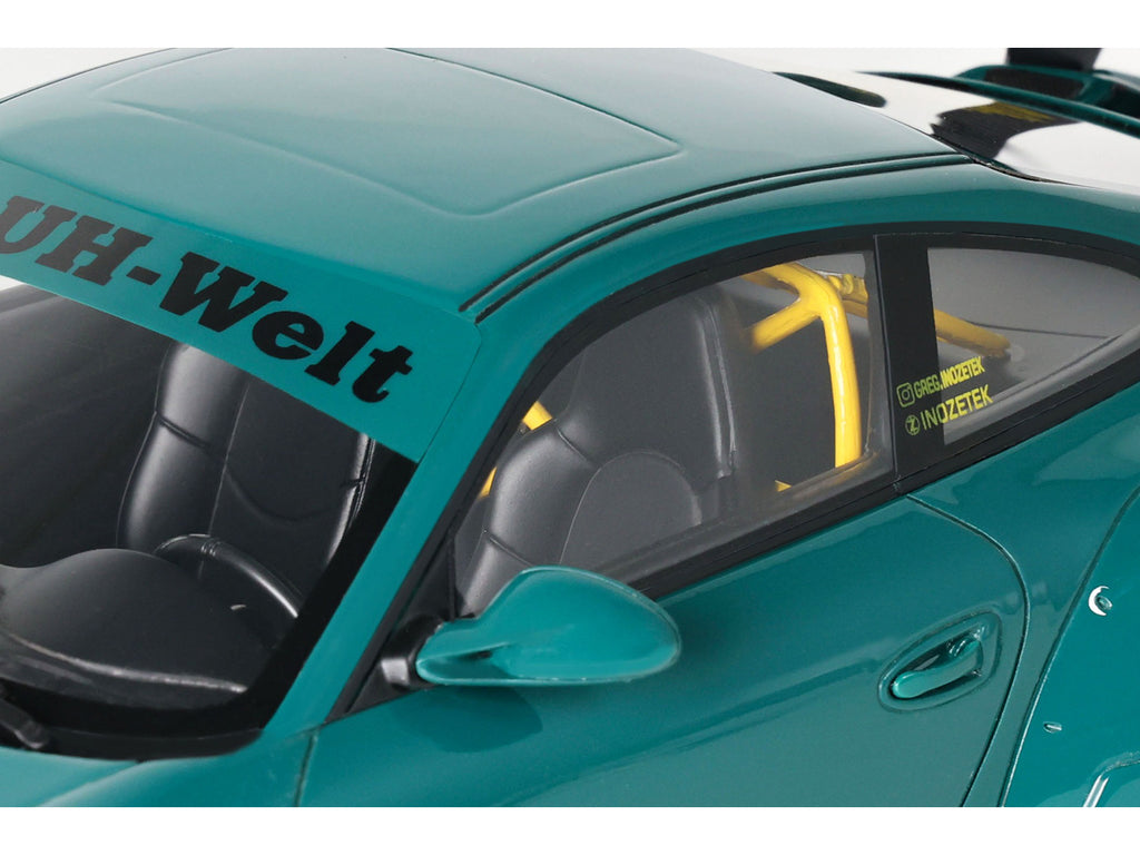2021 RWB Bodykit "Syunkashuto" Green with Black Stripes 1/18 Model Car by GT Spirit - image 3
