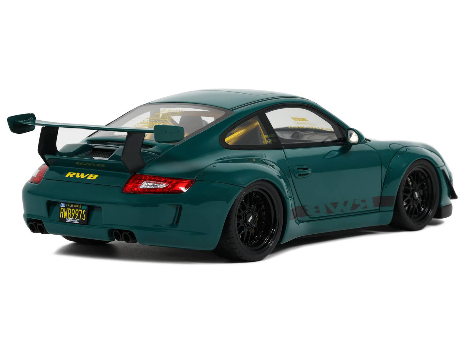 2021 RWB Bodykit "Syunkashuto" Green with Black Stripes 1/18 Model Car by GT Spirit - image 5