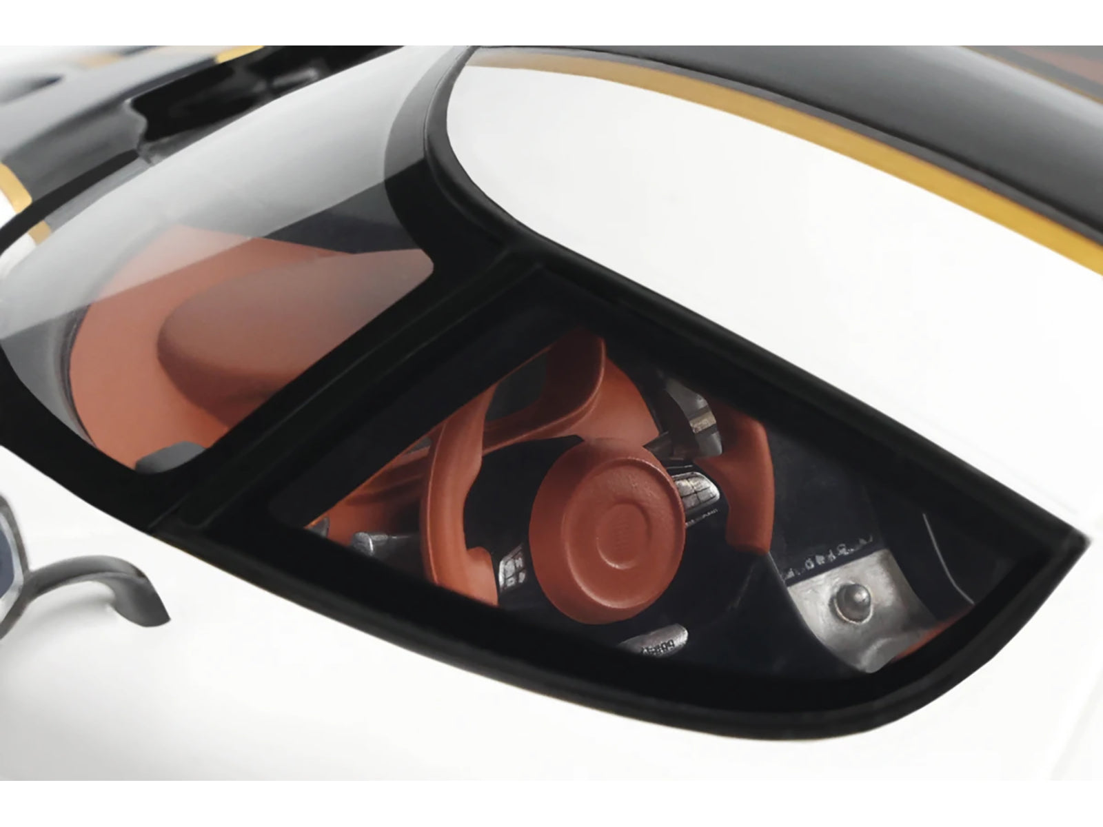 2023 Koenigsegg Regera White with Black Stripes 1/18 Model Car by GT Spirit