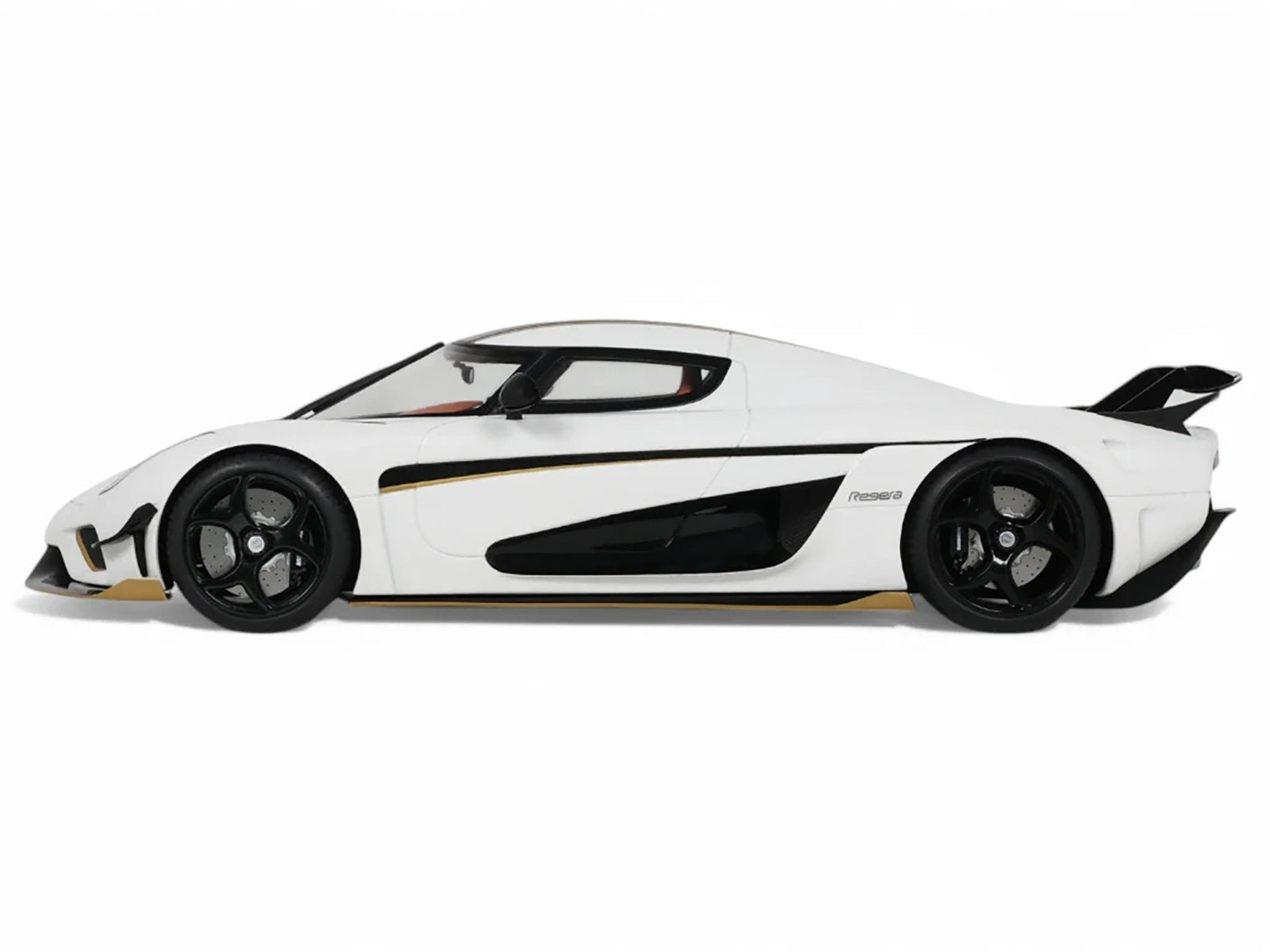 2023 Koenigsegg Regera White with Black Stripes 1/18 Model Car by GT Spirit - image 4