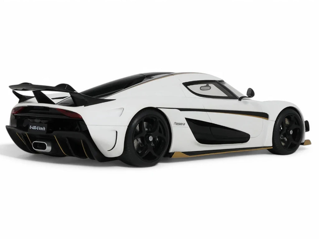 2023 Koenigsegg Regera White with Black Stripes 1/18 Model Car by GT Spirit - image 5