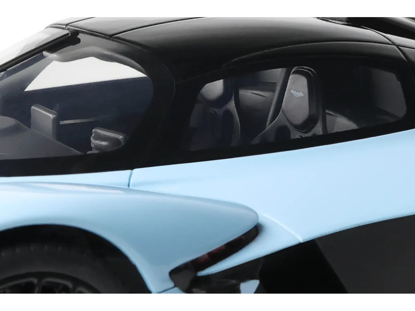 2023 Aston Martin Valkyrie Light Blue with Black Top 1/18 Model Car by GT Spirit - image 3