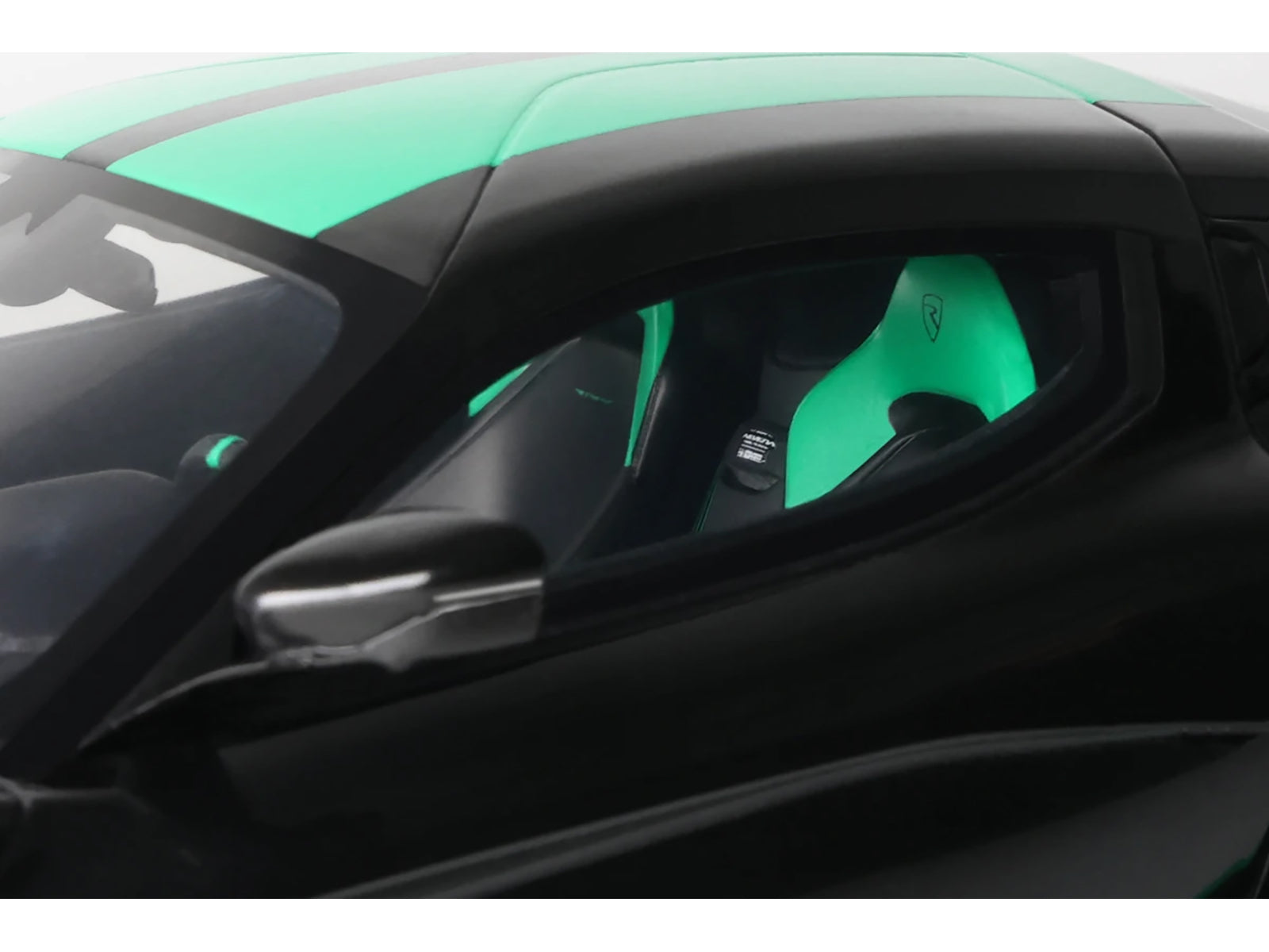 2023 Rimac Nevera Black with Green Stripes 1/18 Model Car by GT Spirit - image 3