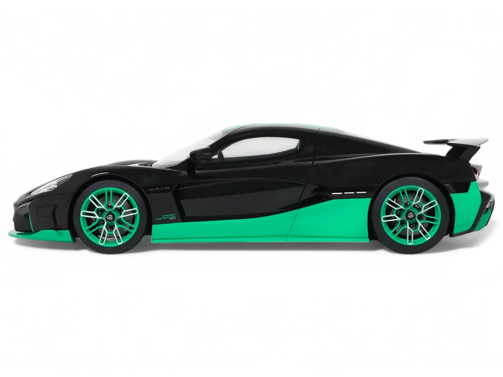 2023 Rimac Nevera Black with Green Stripes 1/18 Model Car by GT Spirit - image 4