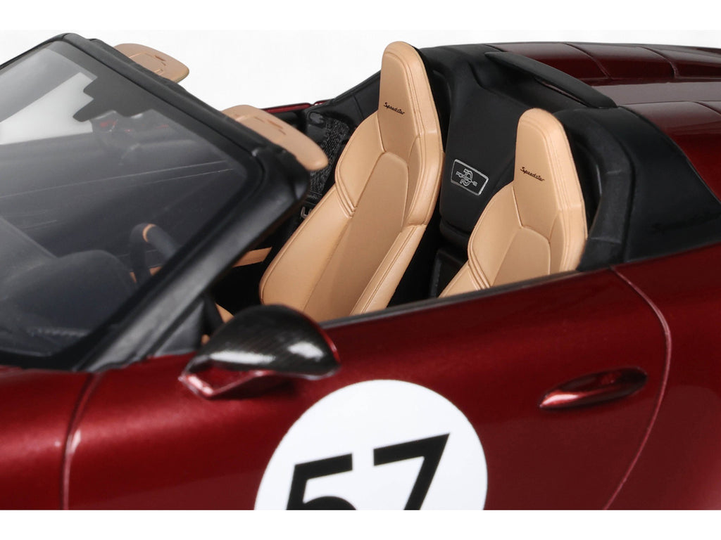 2019 Porsche 911 (991.2) Speedster #57 "Heritage Edition" Cherry Red Metallic 1/18 Model Car by GT Spirit - image 3