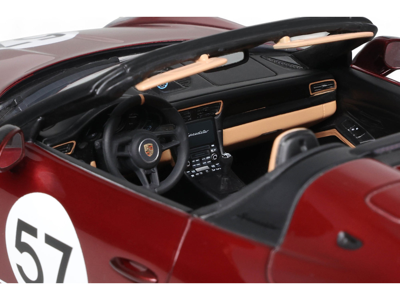 2019 Porsche 911 (991.2) Speedster #57 "Heritage Edition" Cherry Red Metallic 1/18 Model Car by GT Spirit - image 2