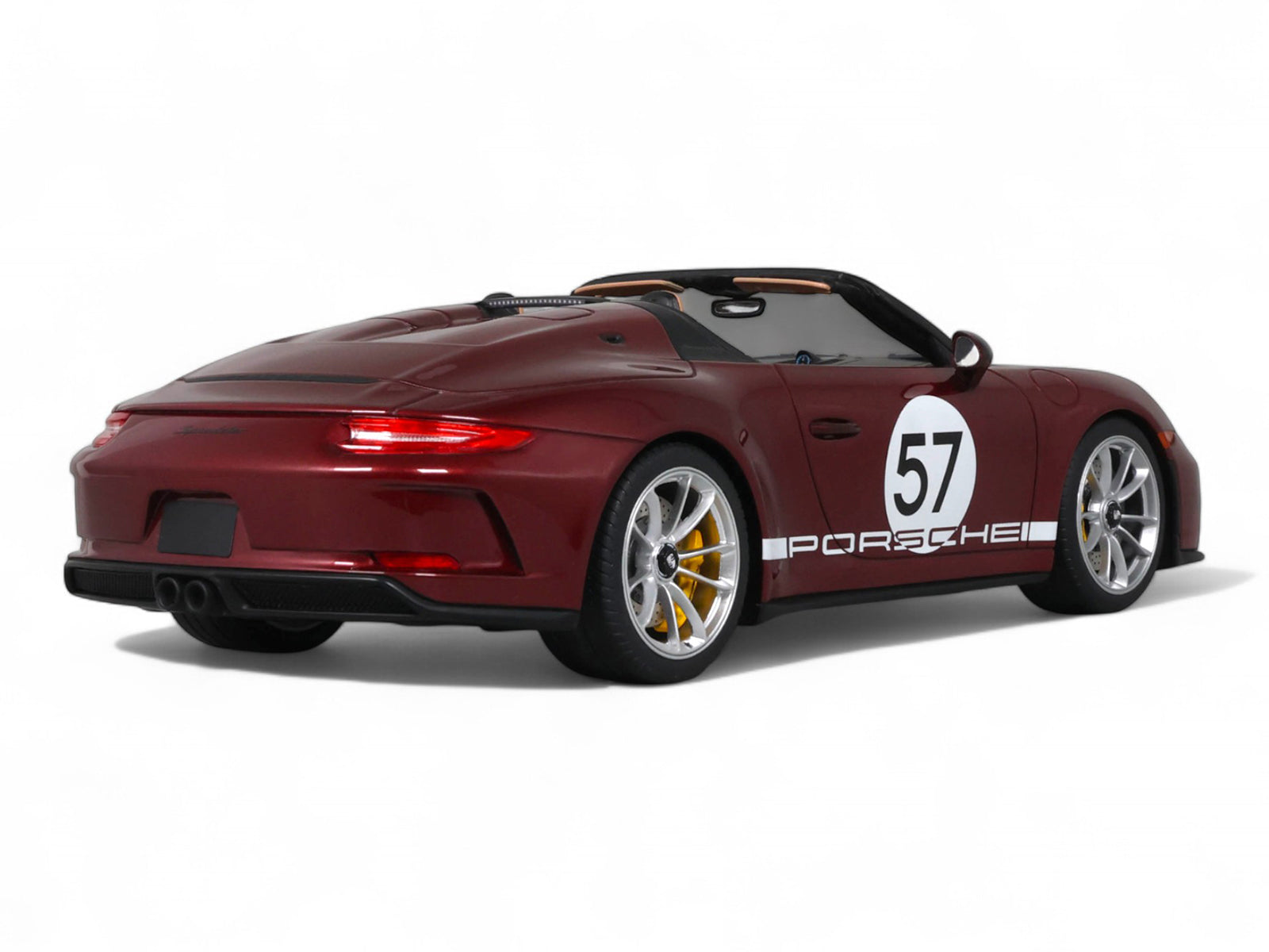 2019 Porsche 911 (991.2) Speedster #57 "Heritage Edition" Cherry Red Metallic 1/18 Model Car by GT Spirit - image 4