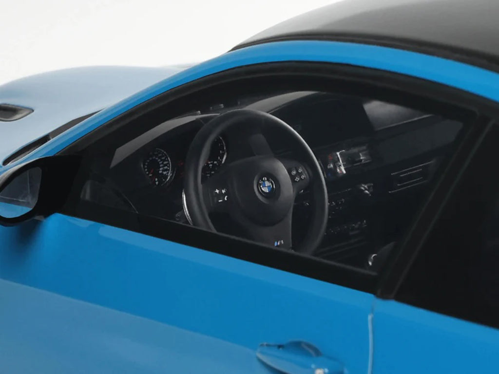 2007 BMW M3 E92 Blue Metallic with Black Top 1/18 Model Car by GT Spirit