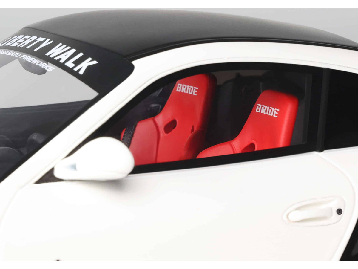 2024 Porsche 911 Turbo LB-Works White with Black Top 1/18 Model Car by GT Spirit