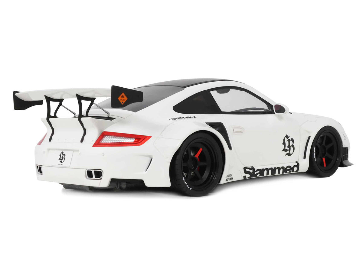2024 Porsche 911 Turbo LB-Works White with Black Top 1/18 Model Car by GT Spirit