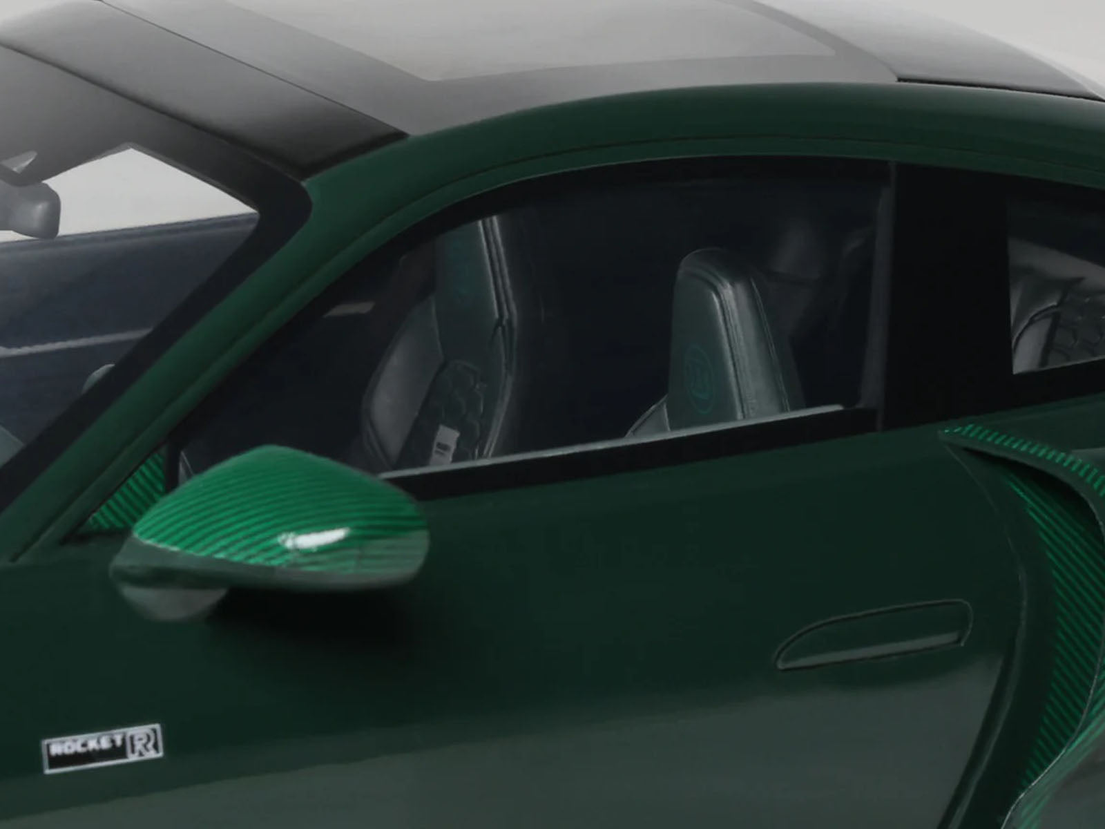 2024 Brabus 900 Rocket-R Green Metallic with Green Carbon Hood 1/18 Model Car by GT Spirit