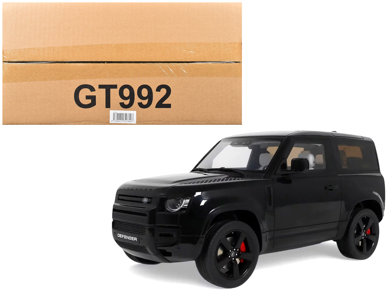 2021 Land Rover Defender 90 P400 X-Dynamic HSE Black Metallic 1/18 Model Car by GT Spirit