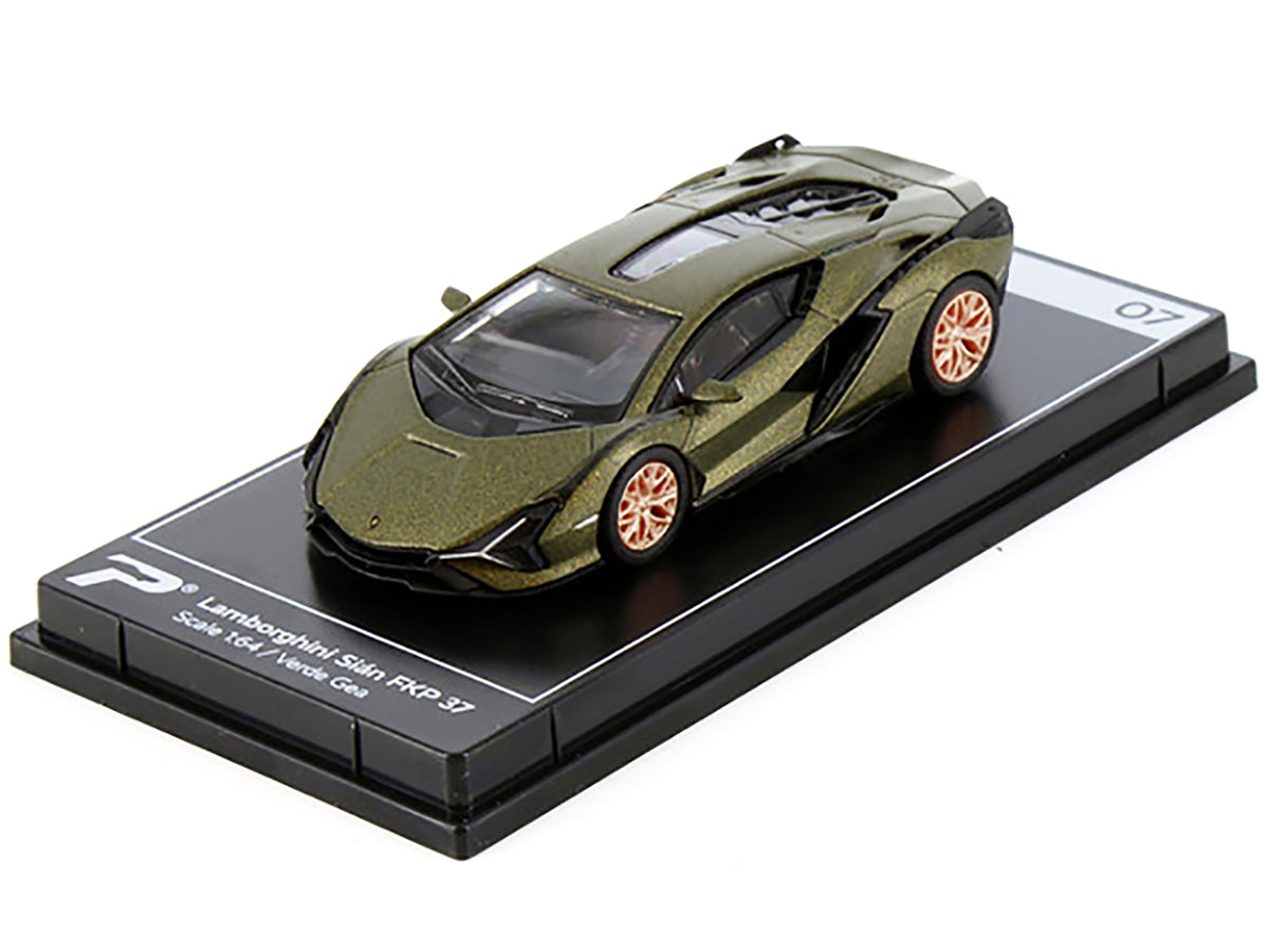Lamborghini Sian FKP 37 Verde Gea Green Metallic "Hypercar League Collection" 1/64 Diecast Model Car by PosterCars - image 2