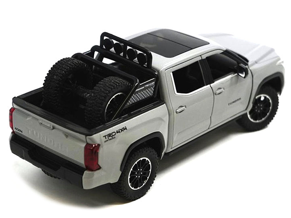 2023 Toyota Tundra TRD 4x4 Pickup Truck Cement Gray with Sunroof and Wheel Rack 1/24 Diecast Model Car - image 3