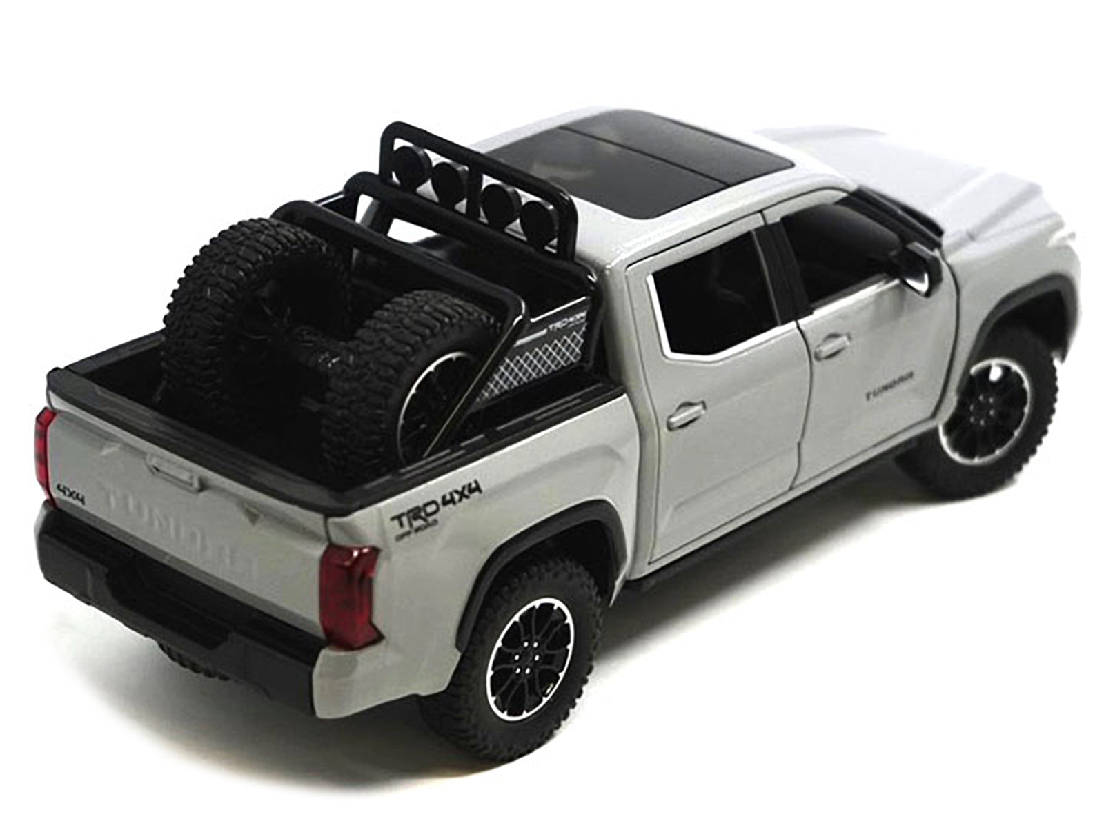 2023 Toyota Tundra TRD 4x4 Pickup Truck Cement Gray with Sunroof and Wheel Rack 1/24 Diecast Model Car - image 3