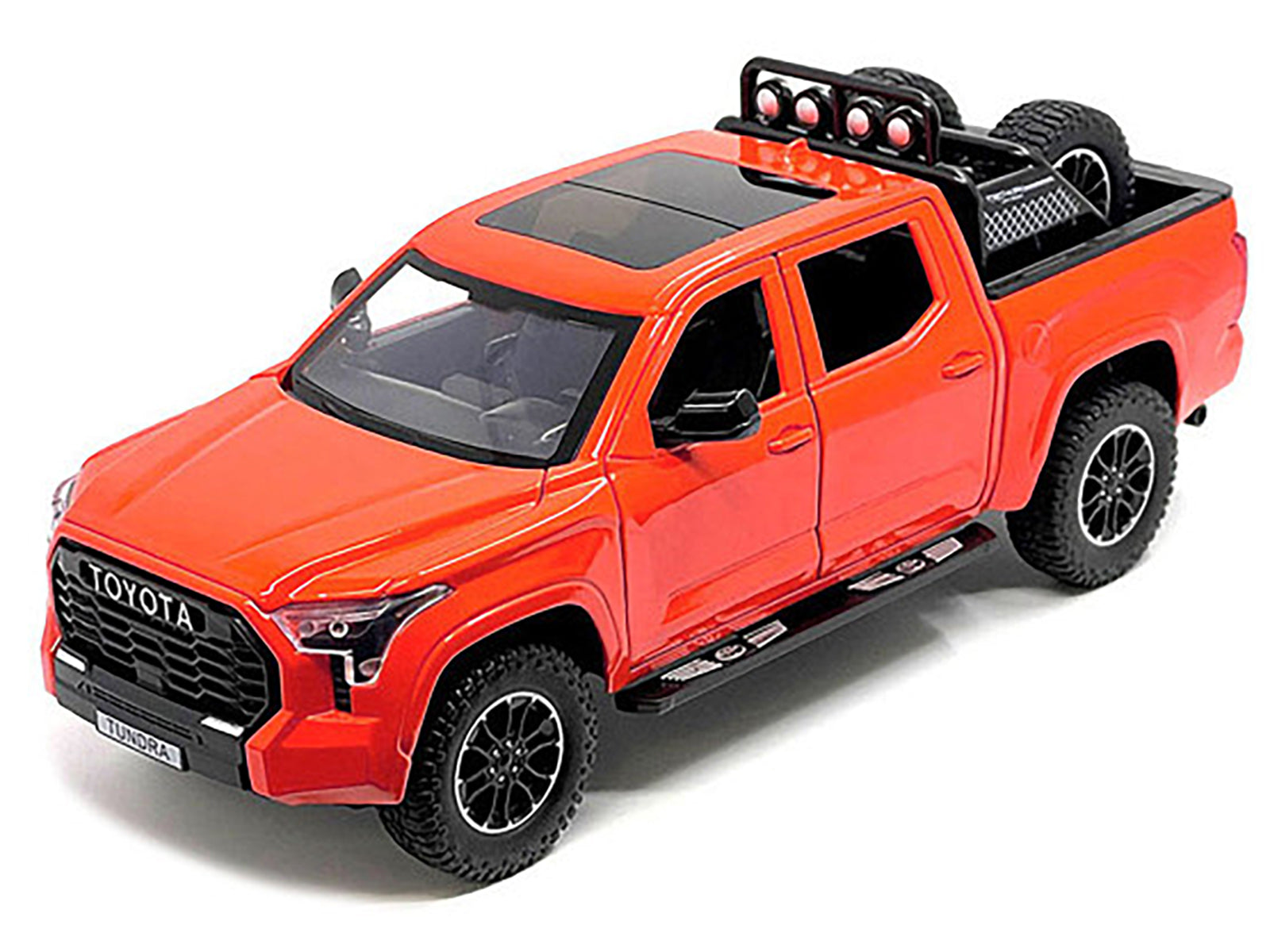 2023 Toyota Tundra TRD 4x4 Pickup Truck Solar Octane Orange with Sunroof and Wheel Rack 1/24 Diecast Model Car - image 2