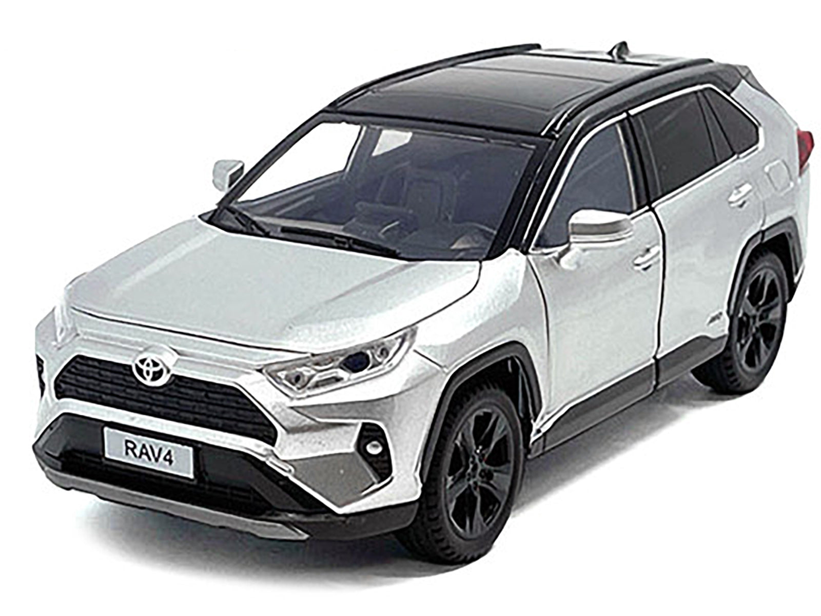 Toyota Rav4 Hybrid XSE Silver Metallic with Black Top and Sunroof 1/24 Diecast Model Car - image 2