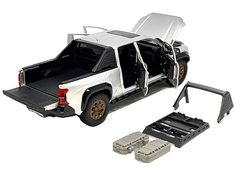 2024 Toyota Tacoma Trailhunter Edition Pickup Truck Silver Metallic 1/24 Diecast Model Car - image 3