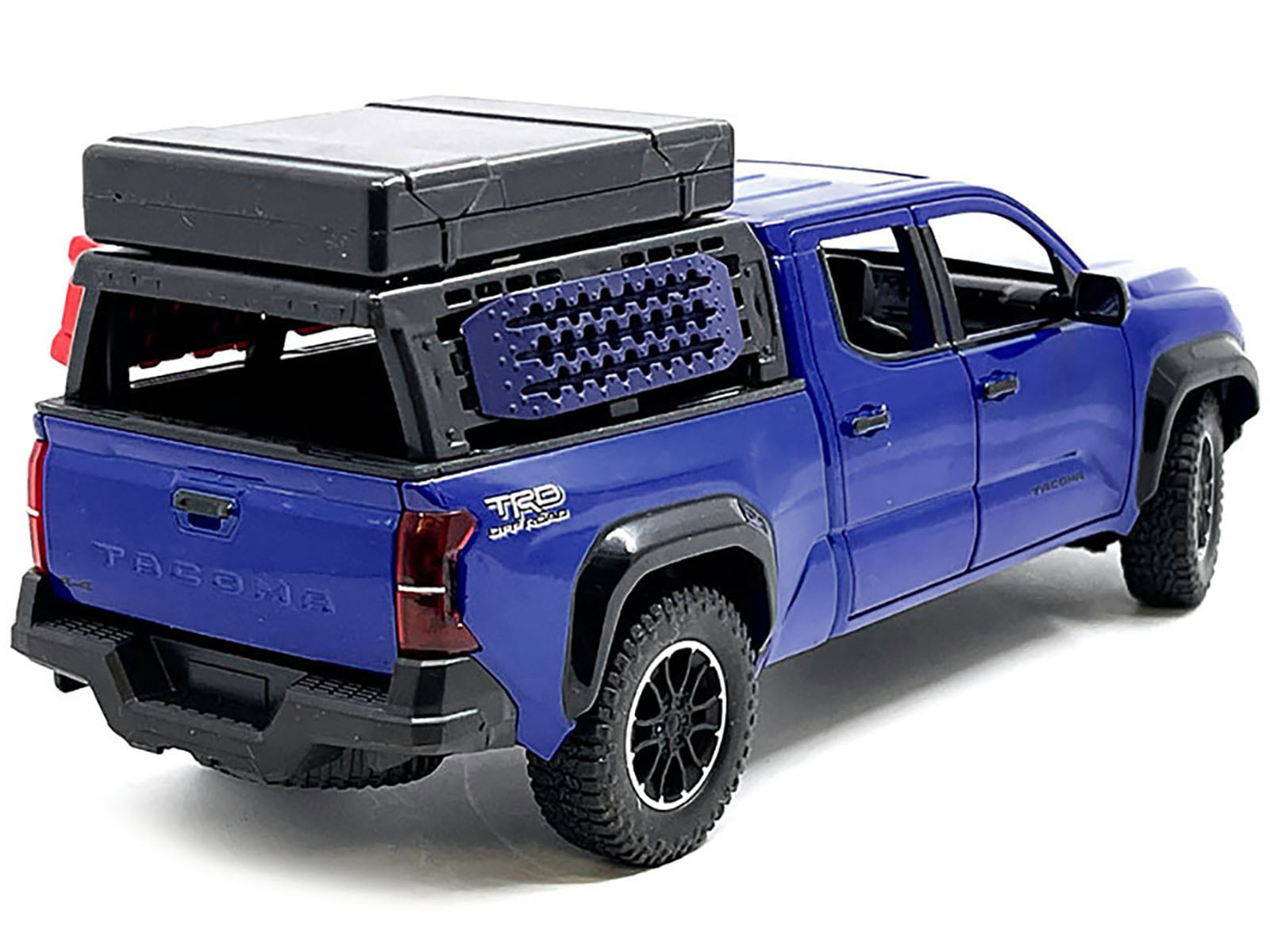 2024 Toyota Tacoma TRD Off-Road Edition Pickup Truck Blue Metallic with Bed Camper 1/24 Diecast Model Car - image 3