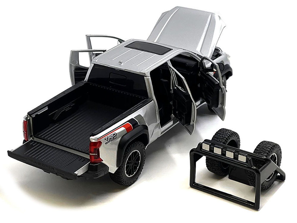 2024 Toyota Tacoma TRD Off Road Edition Pickup Truck Silver Metallic with TRD Stripes with Sunroof and Wheel Rack Limited Edition to 2400 pieces Worldwide 1/24 Diecast Model Car - image 3