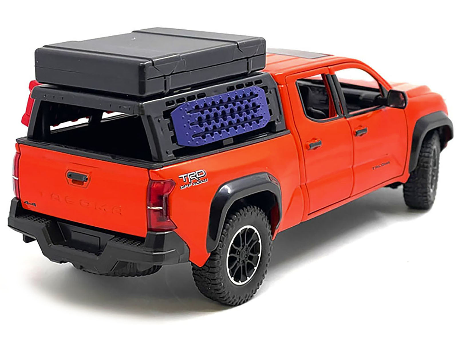 2024 Toyota Tacoma TRD Off-Road Edition Pickup Truck Octane Orange with Bed Camper 1/24 Diecast Model Car - image 3