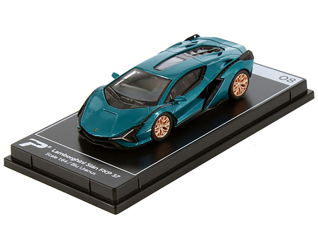 Lamborghini Sian FKP 37 Blu Uranus Blue Metallic "Hypercar League Collection" 1/64 Diecast Model Car by PosterCars - image 2