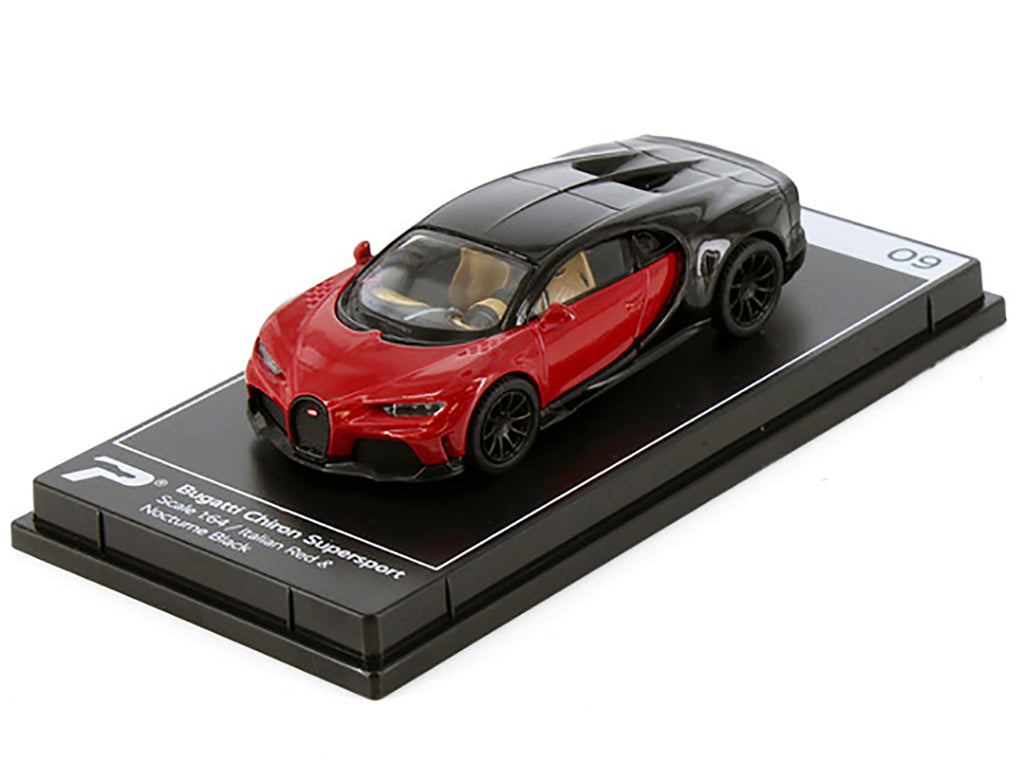 Bugatti Chiron Supersport Italian Red and Nocturne Black "Hypercar League Collection" 1/64 Diecast Model Car by PosterCars - image 2