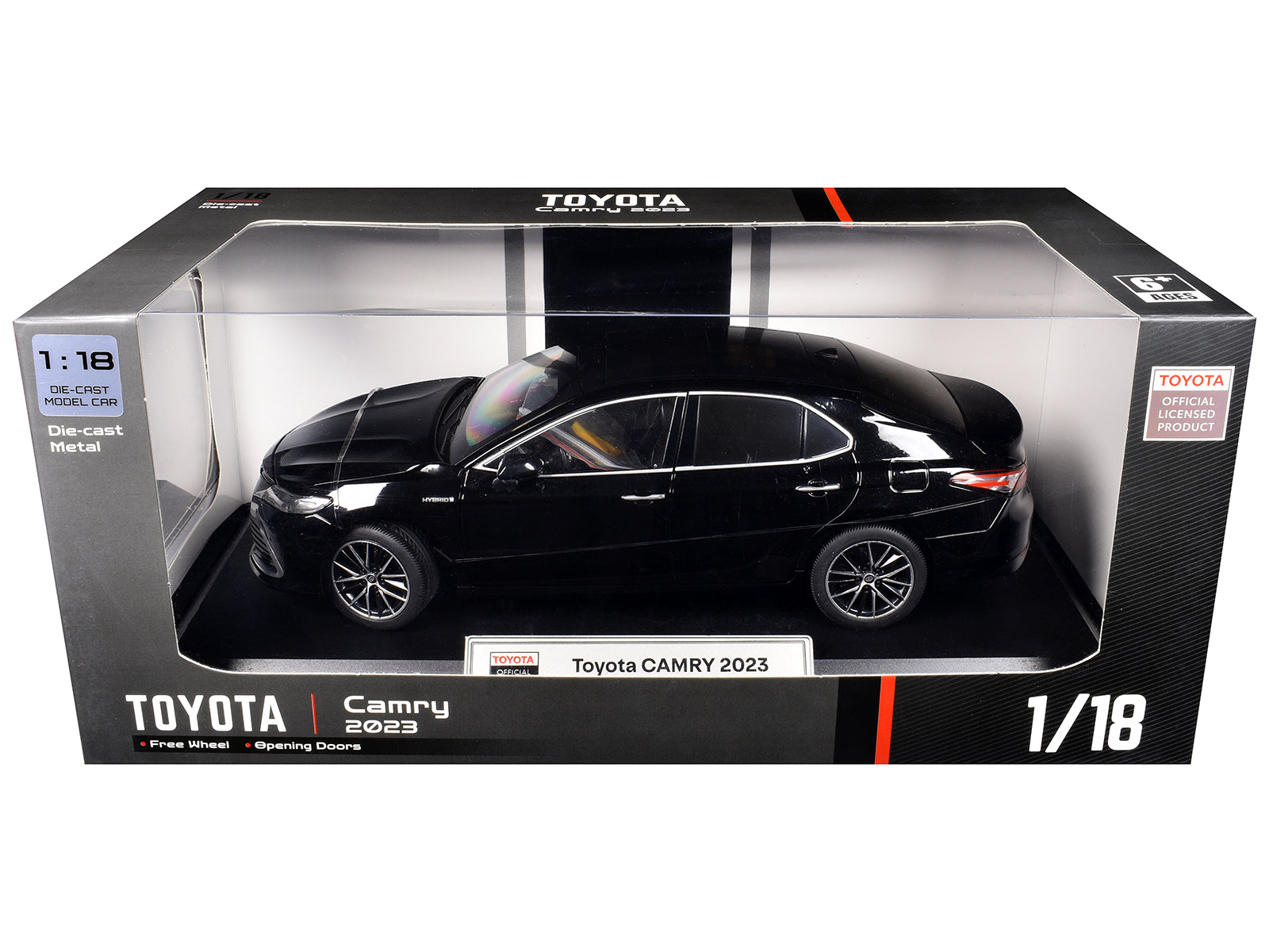 2023 Toyota Camry Hybrid Black 1/18 Diecast Model Car by Heimanba - image 3