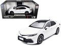 2023 Toyota Camry Hybrid White Metallic with Black Top 1/18 Diecast Model Car by Heimanba