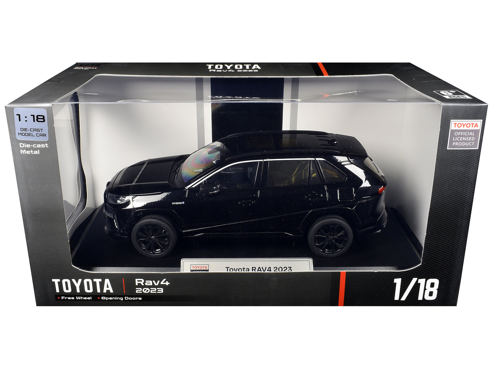 2023 Toyota Rav4 Hybrid Black 1/18 Diecast Model Car by Heimanba - image 3