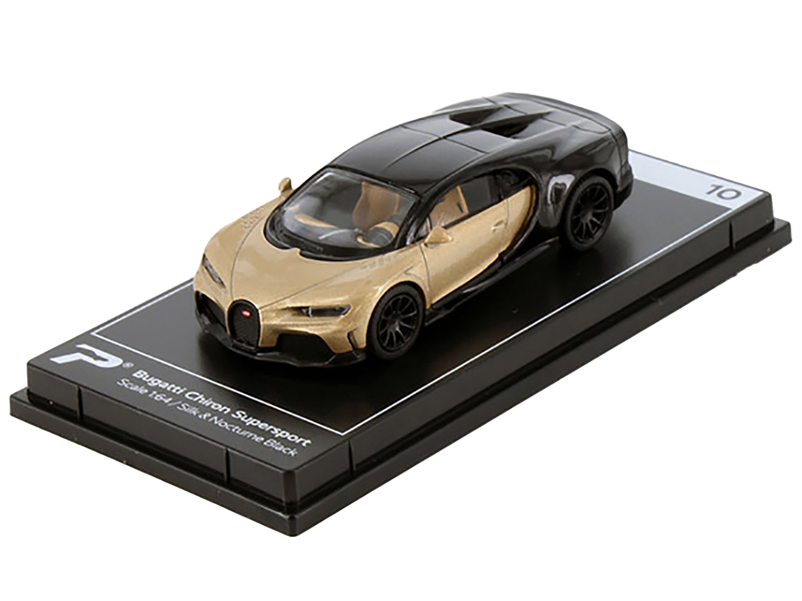 Bugatti Chiron Supersport Silk Gold Metallic and Nocturne Black "Hypercar League Collection" 1/64 Diecast Model Car by PosterCars - image 2