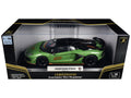Lamborghini Aventador SVJ Roadster Green Metallic with Carbon Top and Gold Accents 1/18 Diecast Model Car by Heimanba