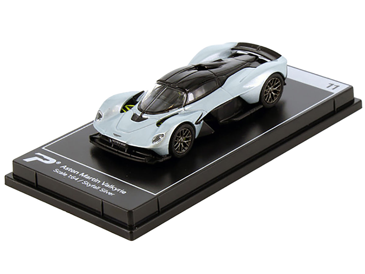 Aston Martin Valkyrie Skyfall Silver Metallic with Black Top "Hypercar League Collection" 1/64 Diecast Model Car by PosterCars - image 2