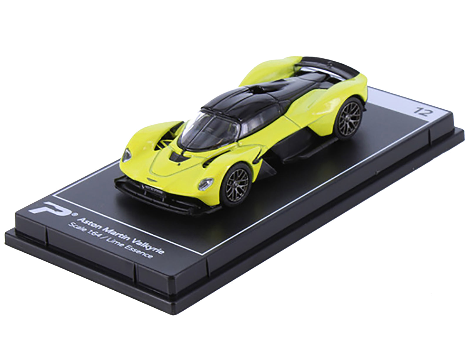 Aston Martin Valkyrie Lime Essence Yellow Metallic with Black Top "Hypercar League Collection" 1/64 Diecast Model Car by PosterCars - image 2