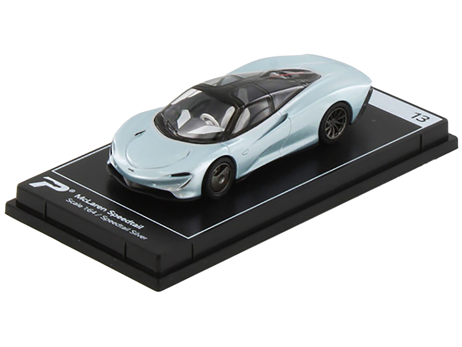 McLaren Speedtail Silver Metallic with Black Top "Hypercar League Collection" 1/64 Diecast Model Car by PosterCars - image 2