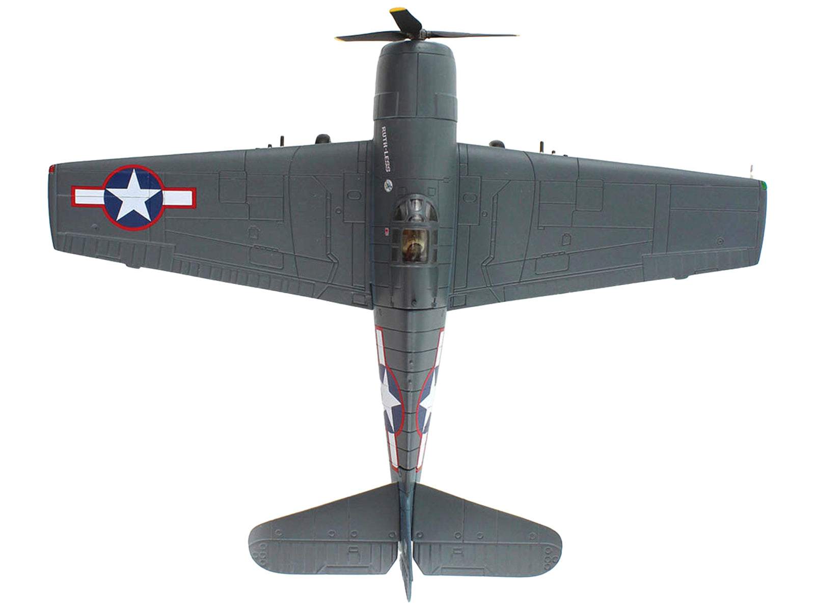 Grumman F6F-3 Hellcat Fighter Aircraft "Ruth-Less Lt. Oscar Chenoweth VF-38 Segi Point Airstrip New Georgia Island" (1943) United States Navy "Air Power Series" 1/72 Diecast Model by Hobby Master - image 4