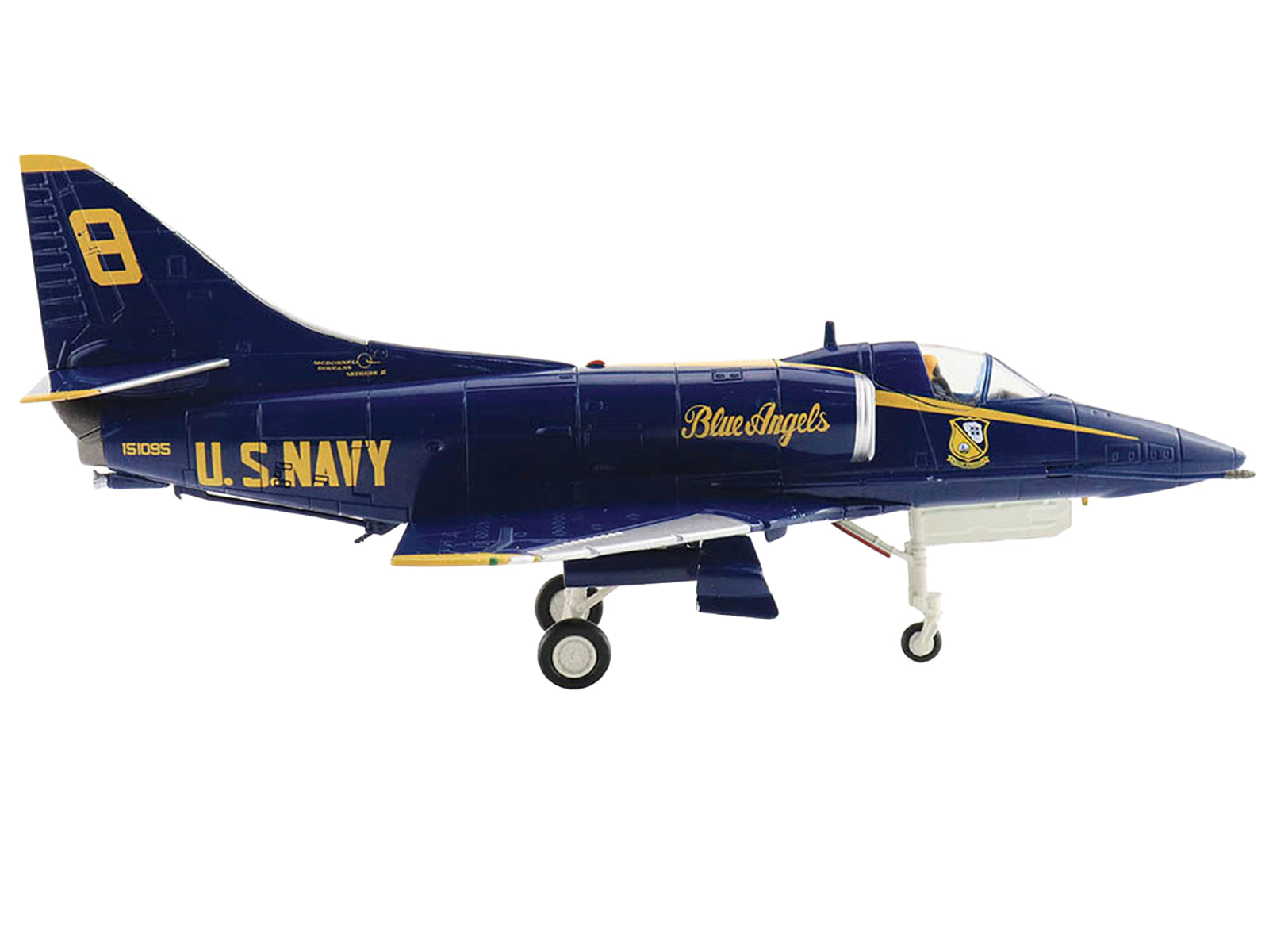 Douglas A-4F Skyhawk Aircraft "Blue Angels Tokushima Airbase Dr. Nakanishi #8" (2008) United States Navy "Air Power Series" 1/72 Diecast Model by Hobby Master - image 2