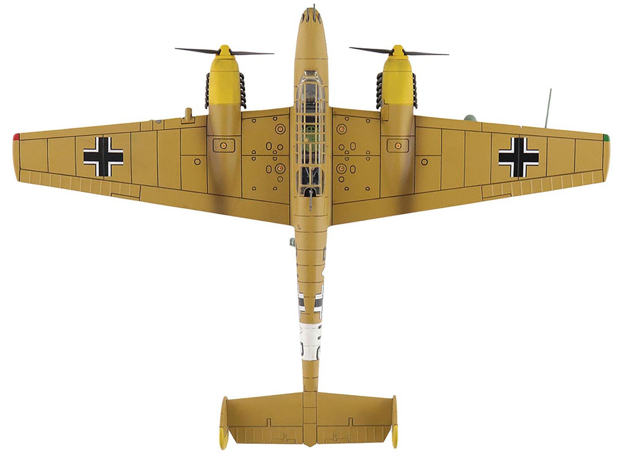 Messerschmitt BF 110E-2 Trop Fighter Aircraft "3U+AR 7./ZG26 Italy" (1941) German Luftwaffe "Air Power Series" 1/72 Diecast Model by Hobby Master - image 3