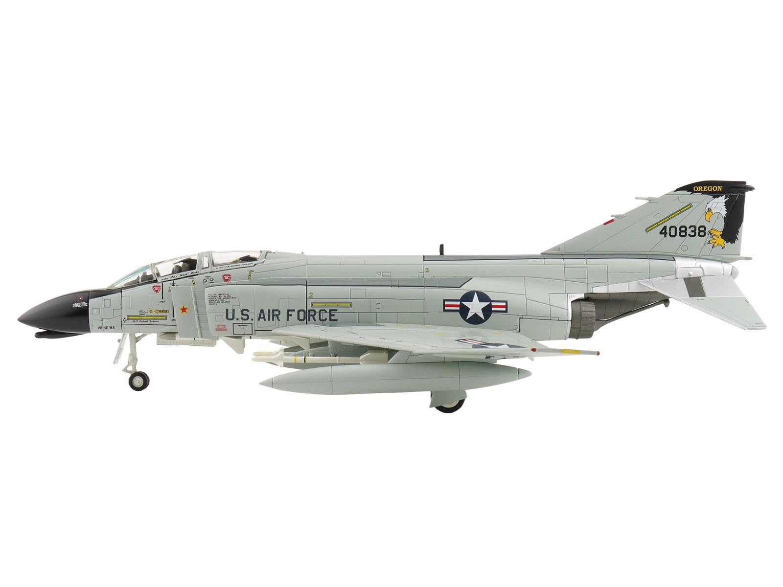 McDonnell Douglas F-4C Phantom II Fighter-Bomber Aircraft "40838 114th Tactical Fighter Training Squadron Oregon Air National Guard" (1980) United States Air Force "Air Power Series" 1/72 Diecast Model by Hobby Master - image 2