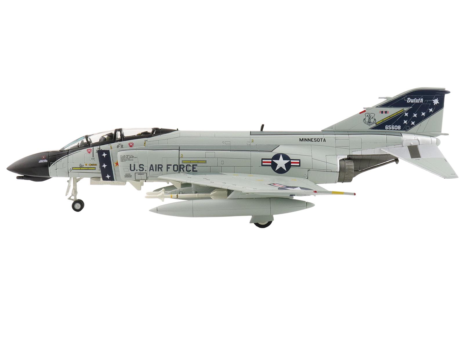 McDonnell Douglas F-4D Phantom II Fighter-Bomber Aircraft "65608 148th Fighter-Interceptor Group Minnesota Air National Guard Duluth International Airport" (1984) United States Air Force "Air Power Series" 1/72 Diecast Model by Hobby Master - image 2