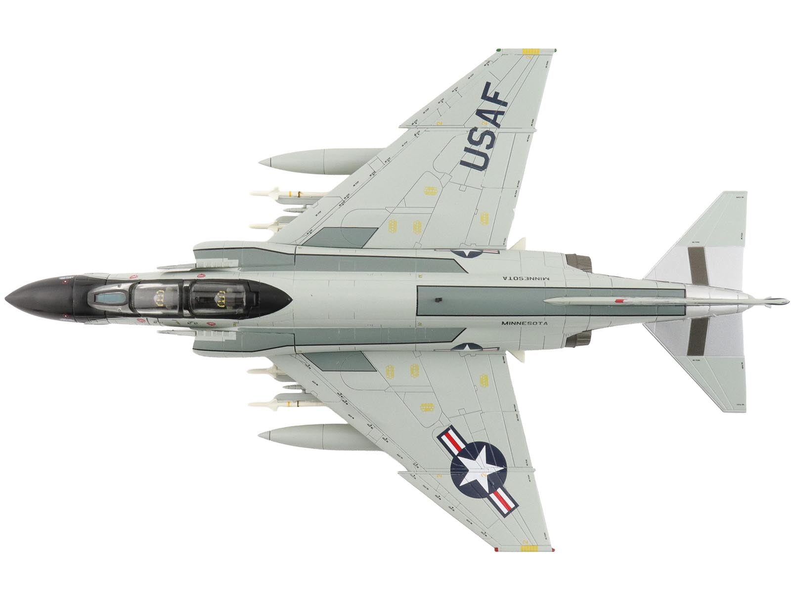 McDonnell Douglas F-4D Phantom II Fighter-Bomber Aircraft "65608 148th Fighter-Interceptor Group Minnesota Air National Guard Duluth International Airport" (1984) United States Air Force "Air Power Series" 1/72 Diecast Model by Hobby Master - image 4