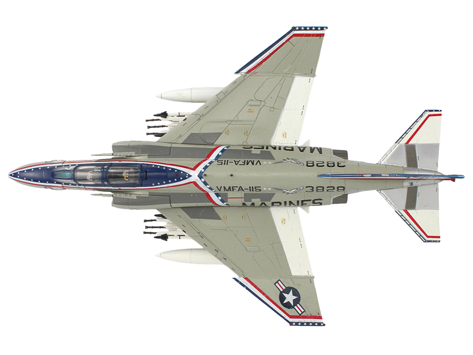 McDonnell Douglas F-4J Phantom II Fighter-Bomber Aircraft "153828 MCAS Iwakuni Japan" (1976) United States Marine Corps "Air Power Series" 1/72 Diecast Model by Hobby Master - image 3
