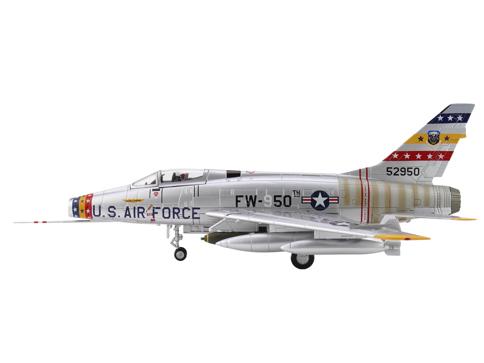 North American F-100D Super Sabre Fighter Aircraft "FW-871 81st TFS 50th TFW France" (1958) United States Air Force "Air Power Series" 1/72 Diecast Model by Hobby Master