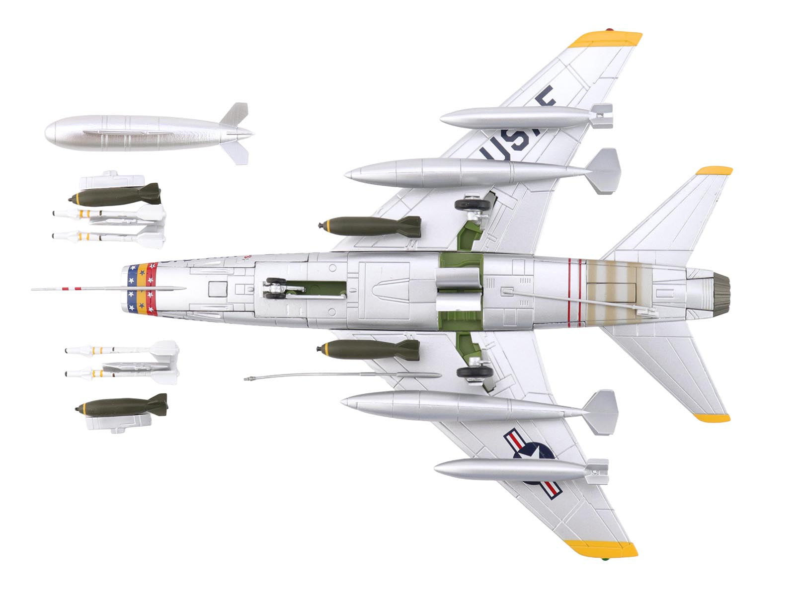 North American F-100D Super Sabre Fighter Aircraft "FW-871 81st TFS 50th TFW France" (1958) United States Air Force "Air Power Series" 1/72 Diecast Model by Hobby Master