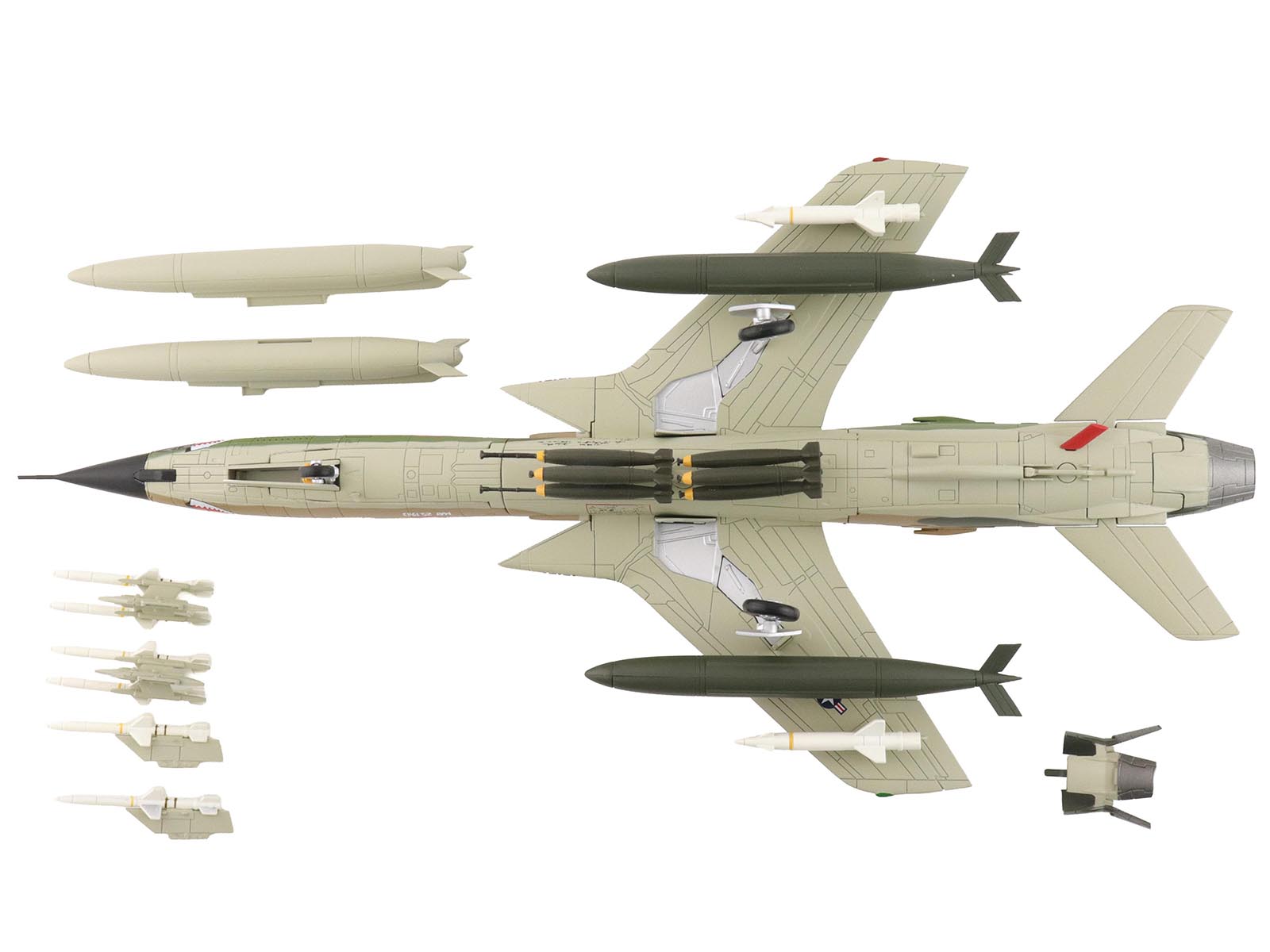Republic F-105F Thunderchief Fighter-Bomber Aircraft "63-8299 Peach 91 128th Tactical Fighter Squadron Georgia ANG Dobbins Air Reserve Base" United States Air Force "Air Power Series" 1/72 Diecast Model by Hobby Master - image 4