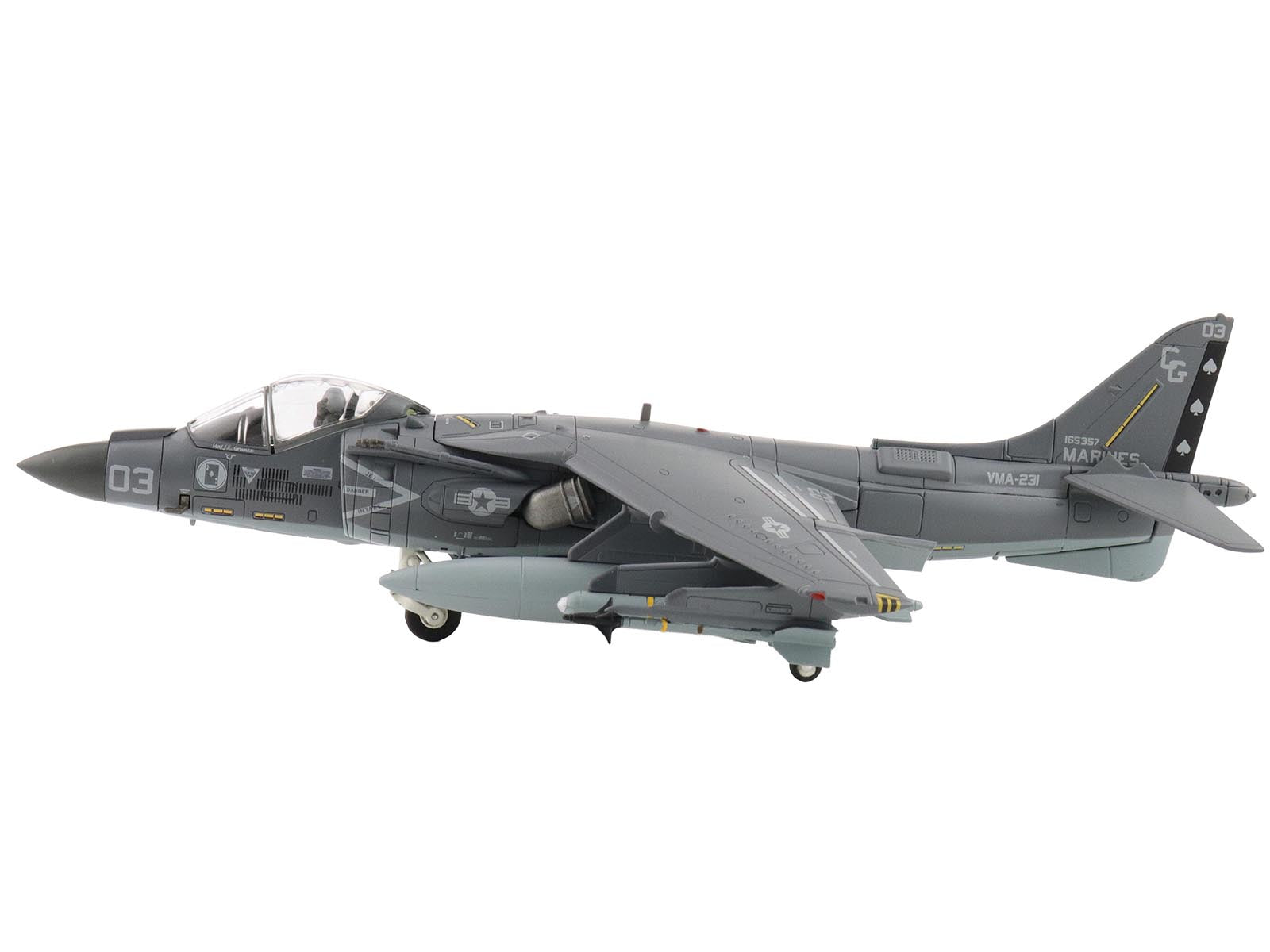 McDonnell Douglas AV-8B Plus Harrier II Aircraft "165357 VMA-231 Ace of Spades Operation Inherent Resolve USCENTCOM" (2017) United States Marine Corps "Air Power Series" 1/72 Diecast Model by Hobby Master - image 2