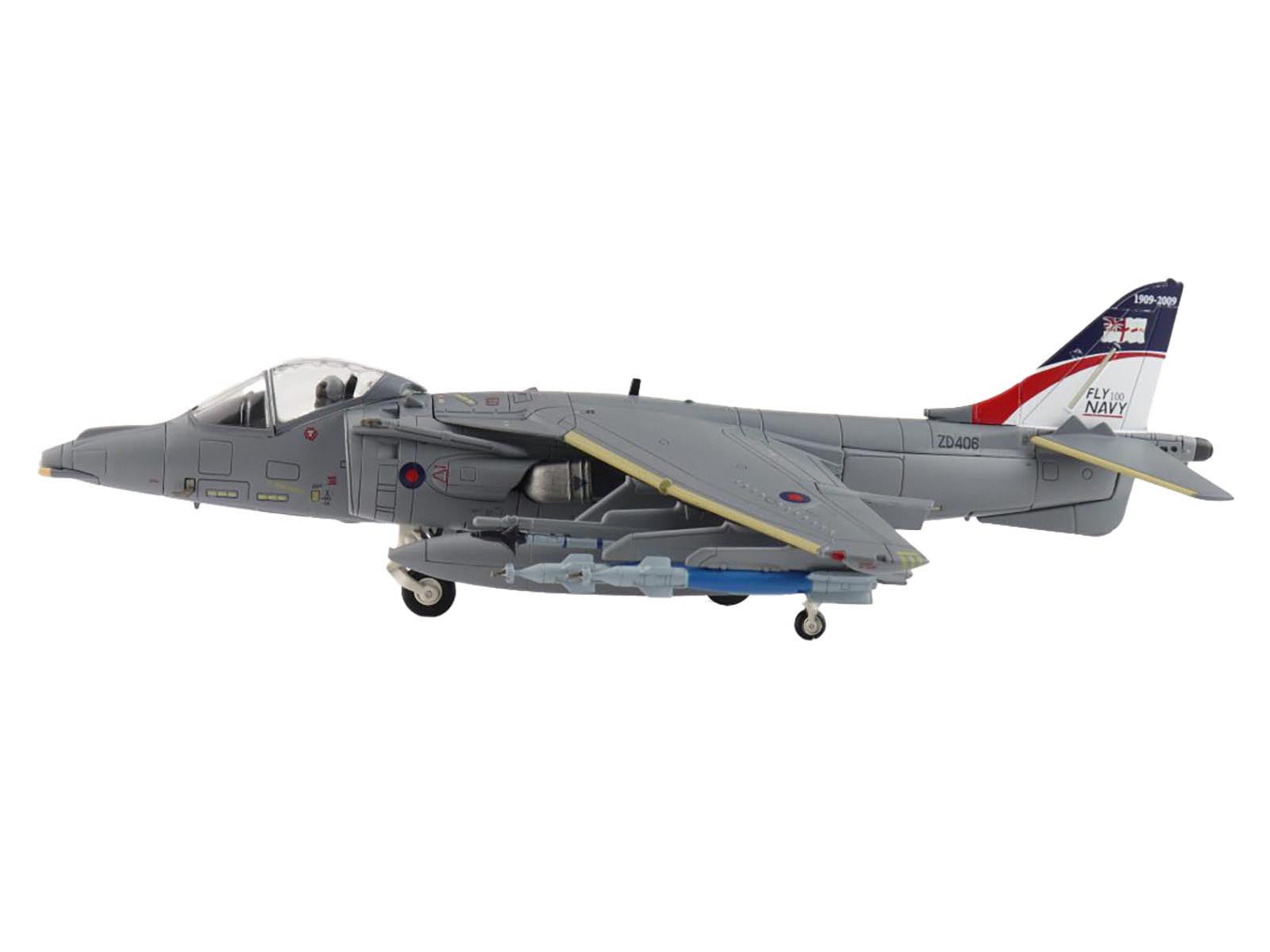 British Aerospace Harrier GR.9 Aircraft "ZD406 Royal Navy Strike Wing RAF Station Cottesmore" (2009) British Royal Air Force/Navy "Air Power Series" 1/72 Diecast Model by Hobby Master - image 2